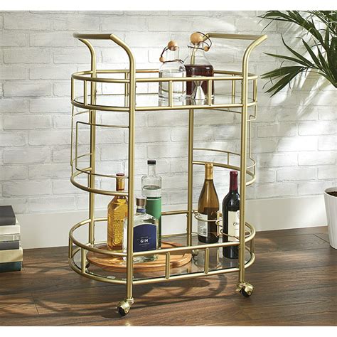 Rolling Bar Cart Brown MDF board with removable top tray (1) 99. . Bar cart walmart